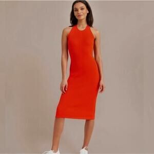 MODERN CITIZEN Ally Dress Size Extra Large NEW Red Rib Twist Midi Bodycon NWOT